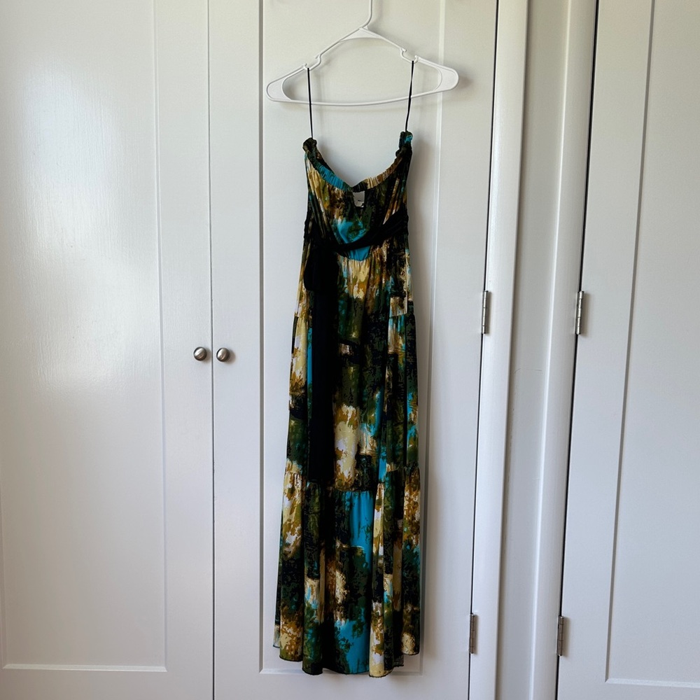 Costa Blanca Vibrant Blue and Green Maxi Dress